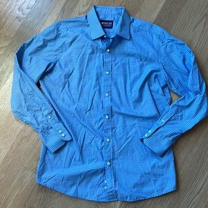 M Tailor Blue and White Dress Shirt